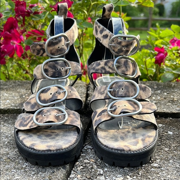 ALLSAINTS | Gladiator Raquel | Leopard Print Sandals | Size 9 - Picture 4 of 16